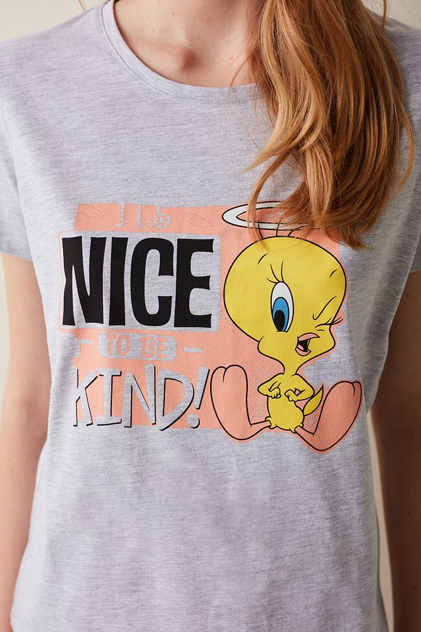 Çok Renkli Lic Kind Tweety Şort Pijama Takımı - 3