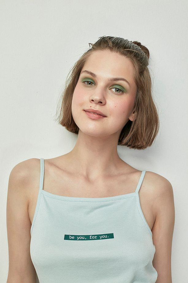 Puslu Mavi Bu4u Be You Rib Şort Takımı - 3