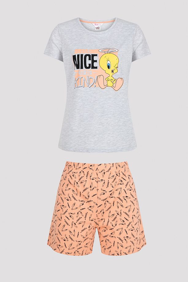 Çok Renkli Lic Kind Tweety Şort Pijama Takımı - 6