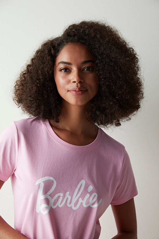 Barbie Baskılı Şortlu Pijama Takımı - 4