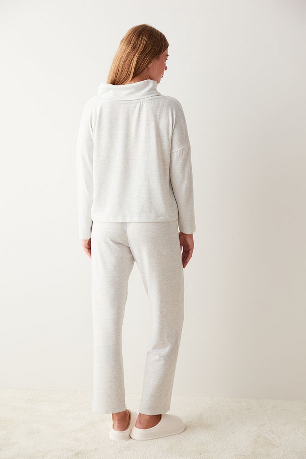 Grey Over And Out Termal Pantolon Pijama Takımı - 5