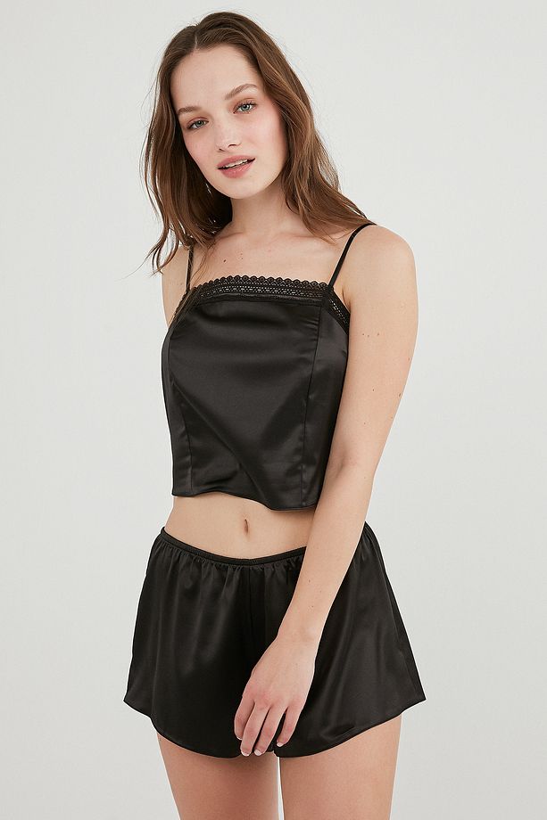 Laila Satin Atlet Şort Pijama Takımı - 2