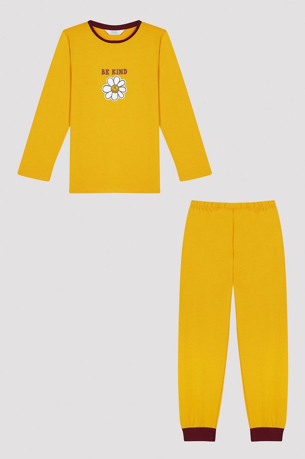 Kız Çocuk Be Kind Ck Uzun Kollu 2'li Pijama Takımı - 4