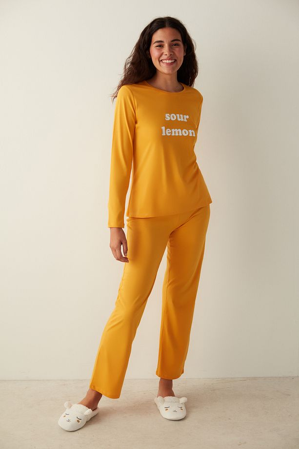 Base Sour Lemon Pantolon Pijama Takımı - 2