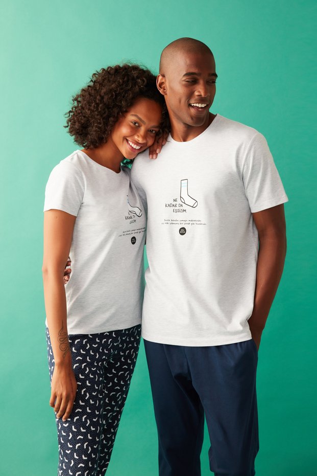 Multicolored Eşsizim Trousers Pajama Set-Sensual Things Collection