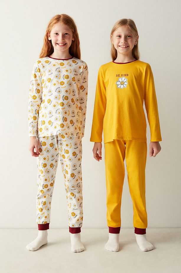 Kız Çocuk Be Kind Ck Uzun Kollu 2'li Pijama Takımı - 1