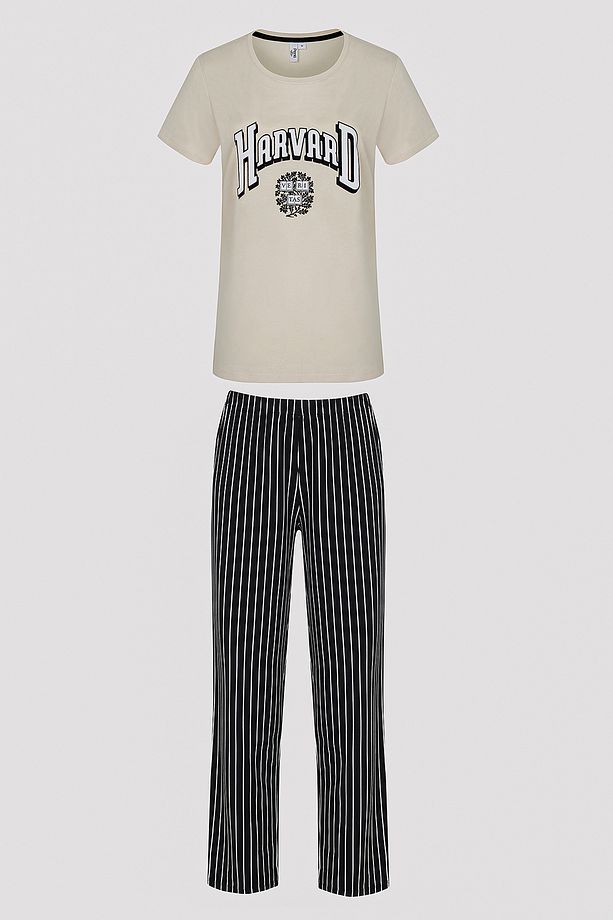 Harvard Slogan Baskılı Pijama Takımı - 5