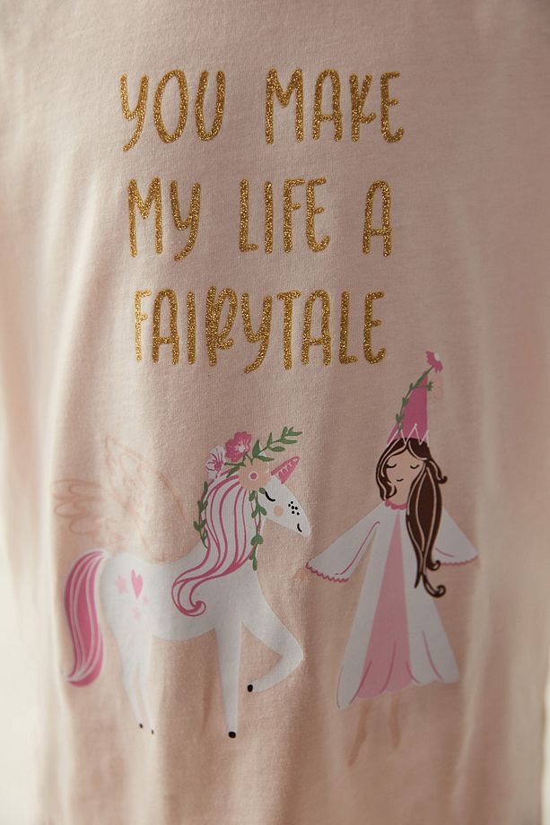 Kız Çocuk Sparkle Uzun Kollu 2'li Pijama Takımı - 6
