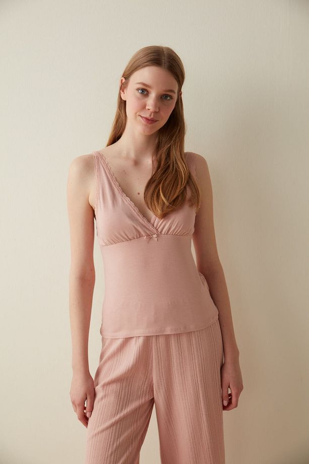 Gül Kurusu Misty Rose Atlet Pijama Üstü - 1