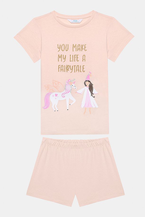 Kız Çocuk Sparkle 2li Çok Renkli Pijama Takımı - 3