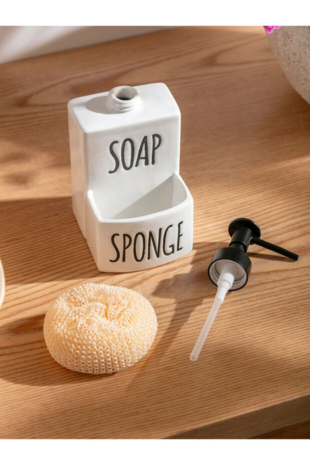 LCW HOME Ekru Seramik Sıvı Sabunluk ve Sünger Seti - 3