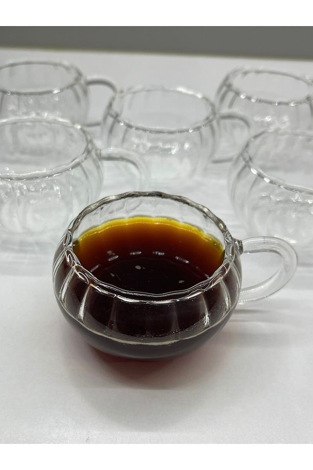 2 Adet Mini Isıya Dayanıklı Cam Kahve Bardağı Kupa 100 ML - 4