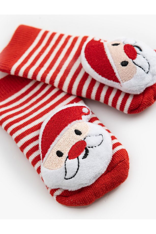 Yılbaşı Temalı Noel Baba Aplikeli Çorap - 3