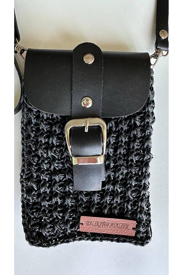 Telefon Çantası Handmade Örgü Model - 1