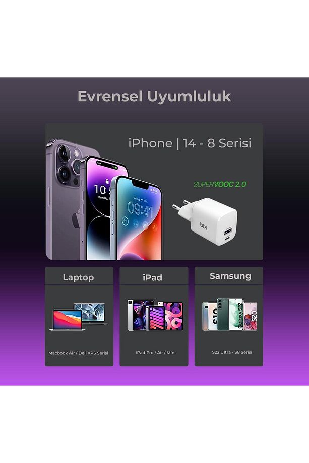 35w Supervooc 2.0 Gan Usb Ve Type-c Pd Hızlı Şarj Cihazı - 6