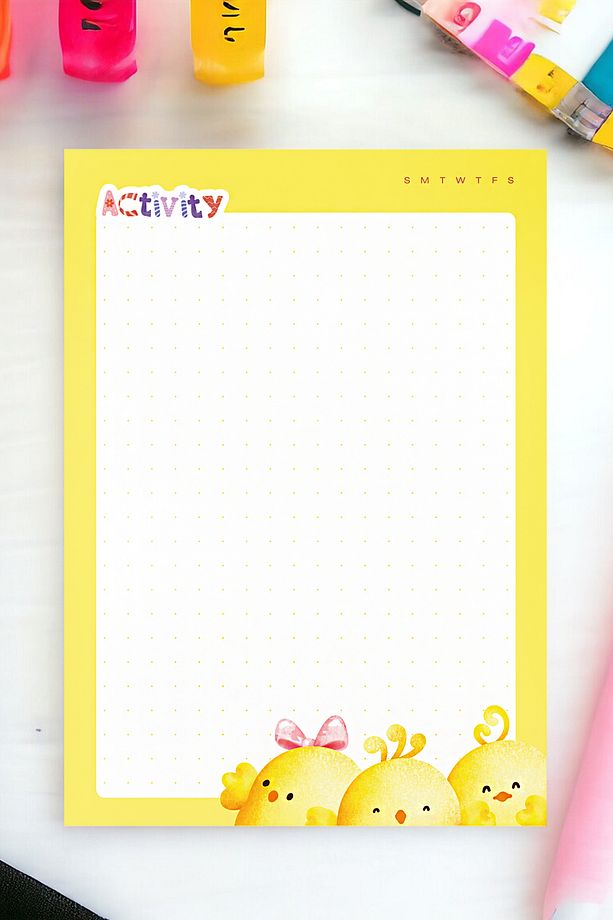Sevimli Civciv Temalı Notepad Bloknot Defter Seti 50 Yaprak - 4
