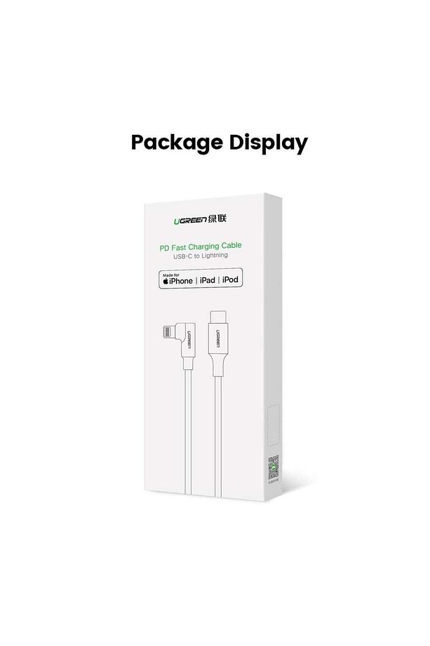 USB-C to Lightning 3A QC PD 90 Derece Örgülü Hızlı Şarj Kablosu, 2 Metre, Siyah - 60765 - 4
