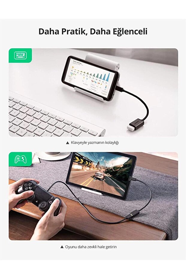 Micro Usb Otg Dönüştürücü Kablo Siyah - 2