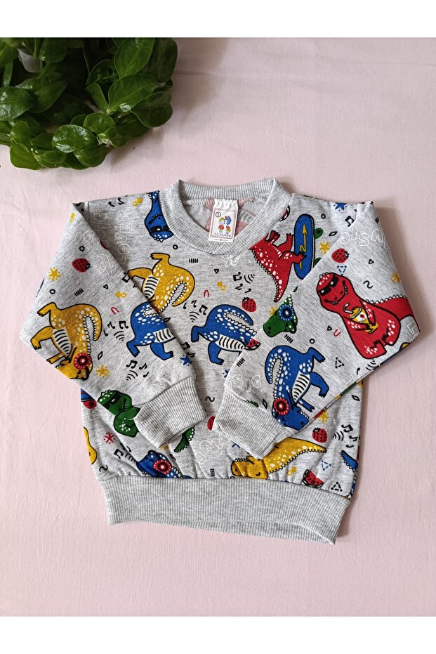 dinazor desen pijama takımı içi polarlı - 3
