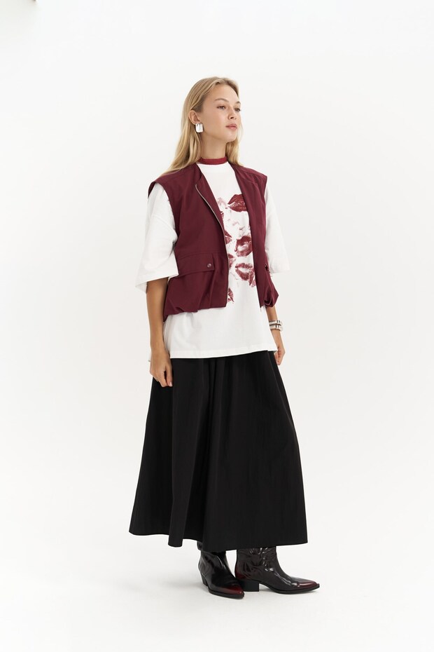 Hardy Bordo Bomber Yelek - 4