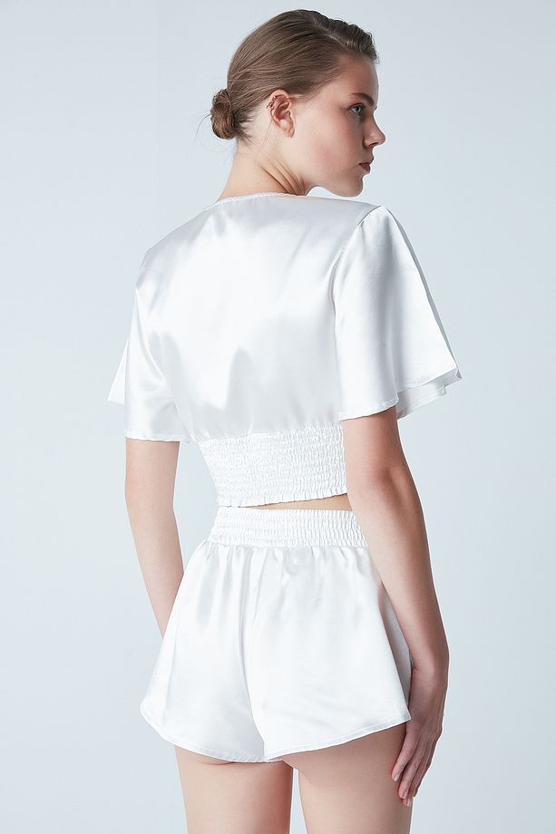 Bridal Charming Satin Şort Pijama Takımı - 5