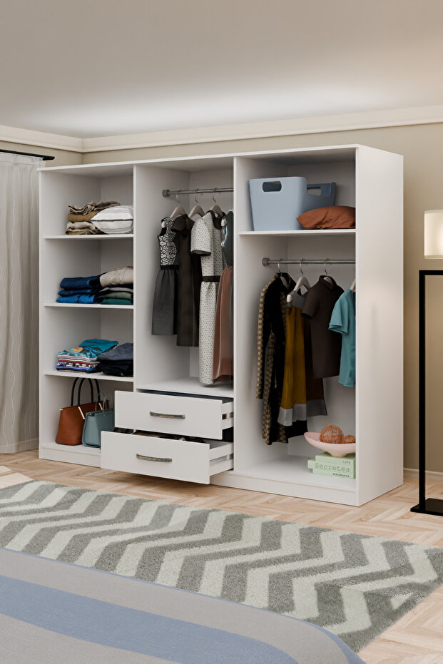 Delüx 6 Kapı 2 Çekmeceli Gardrop - 4