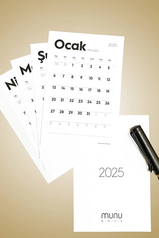 Munucal S - 2025 Masa Takvimi Yaprakları - 1
