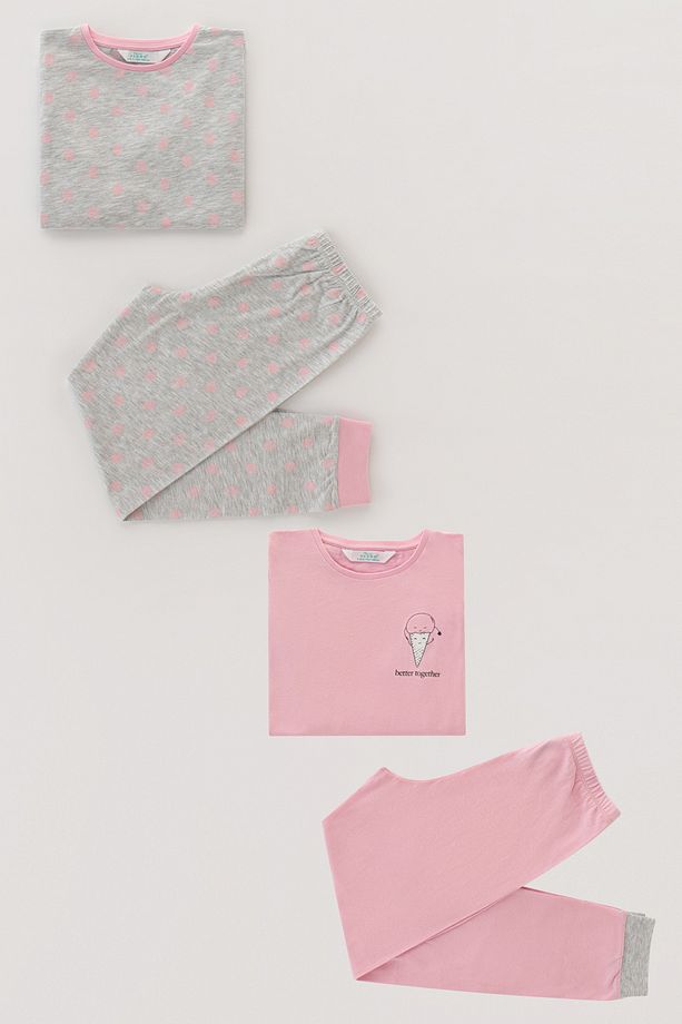 Kız Çocuk Better Together 4lü Pijama Takımı - 6