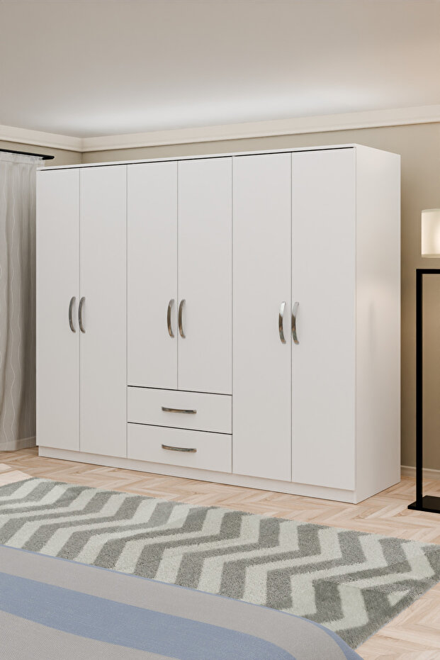 Delüx 6 Kapı 2 Çekmeceli Gardrop - 2