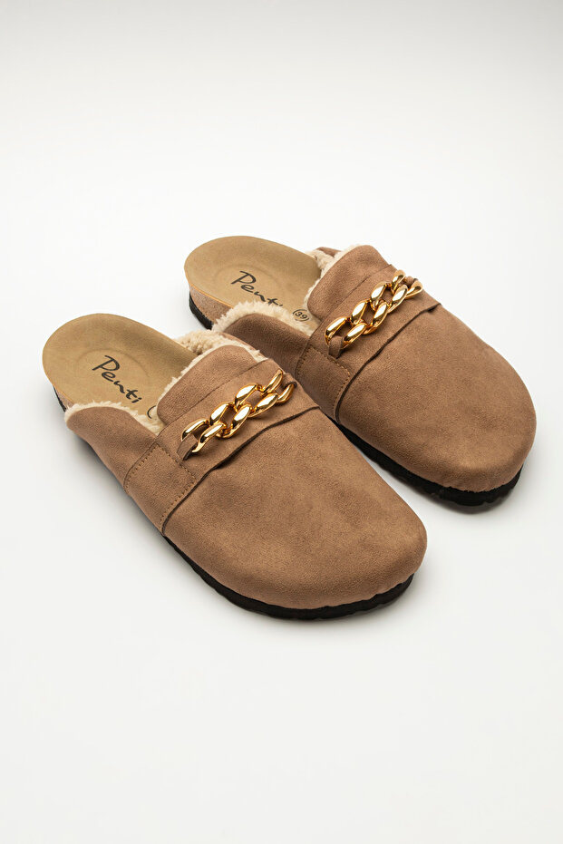 Soft Brown Suede Terlik - 1