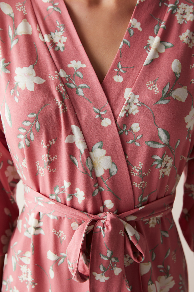 Rochie roz florală - 4