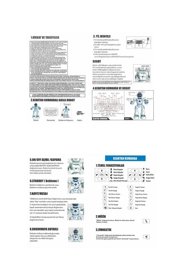 Ruko Smart Robot Kumandalı Programlanabilir İnteraktif RC Robot Ses Kontrollü ve App Kontrollü 40 Cm - 7