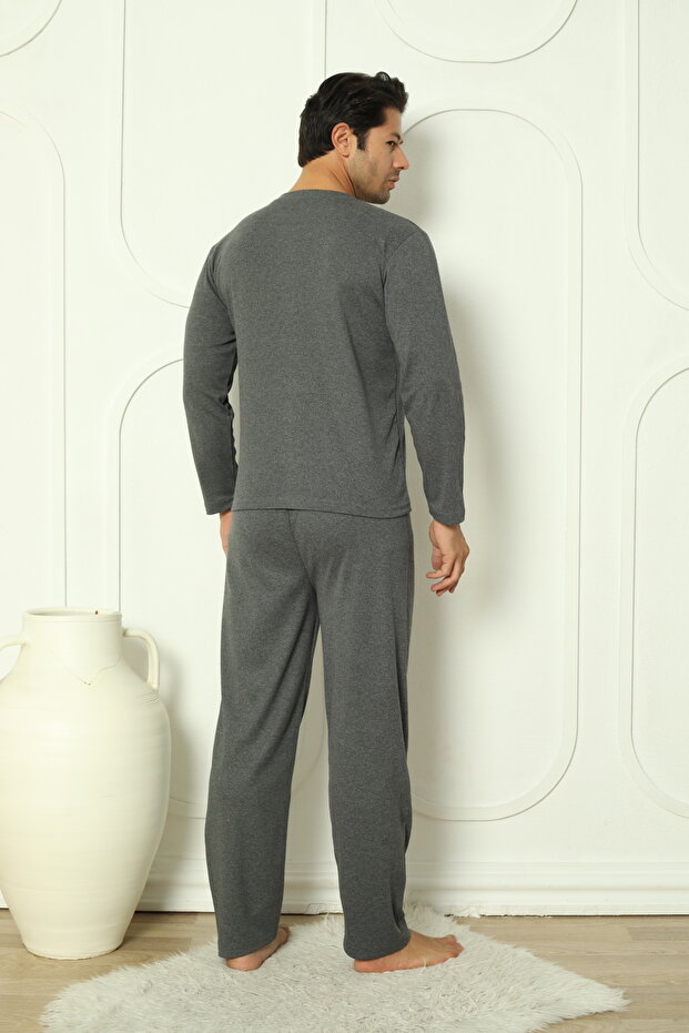 FLKM 5010 İnterlok Kalın Kışlık Desenli Erkek Ev Pijama Takımı - 6
