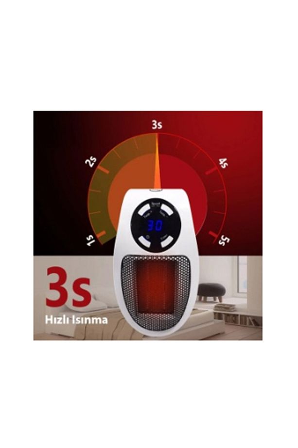 Taşınabilir Prize Takılan Kumandalı Duvar Tipi Fan-Masa başı Ofis-Ev-Yurt İçin Kullanışlı Isıtıcı - 7