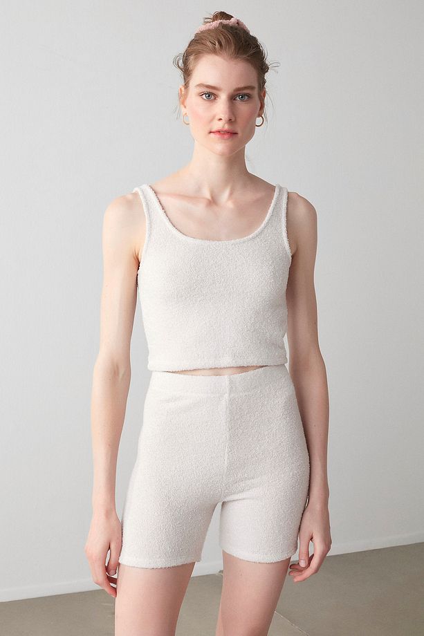 Açık Bej Light Lounge Şort Pijama Takımı - 2