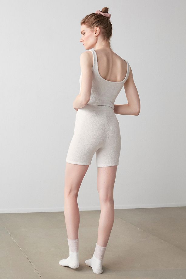 Açık Bej Light Lounge Şort Pijama Takımı - 5