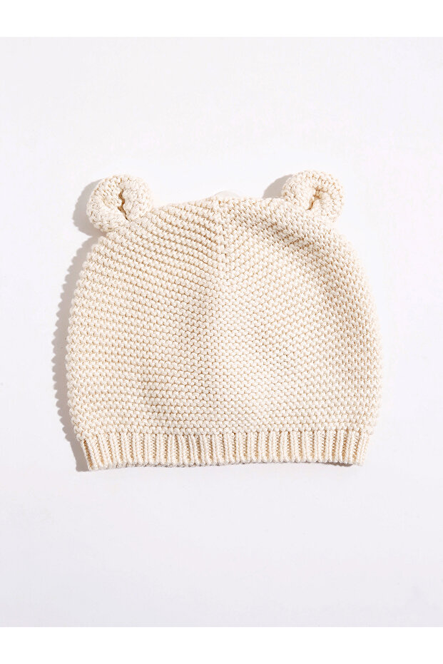 Bebek Bej Örgü Bere - 3