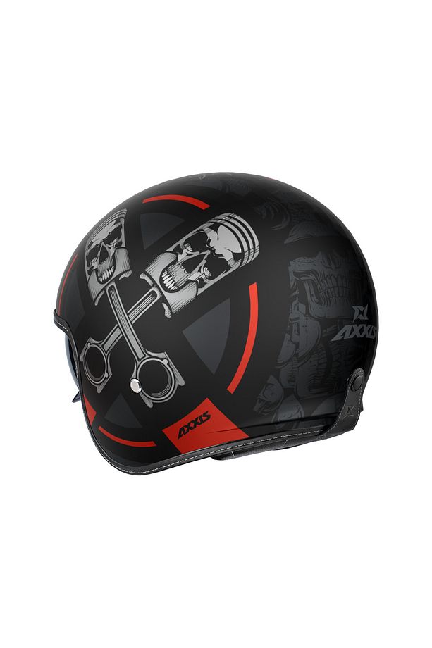 HORNET S SV SKULLS B5 MATT RED MOTOSİKLET KASKI - 2
