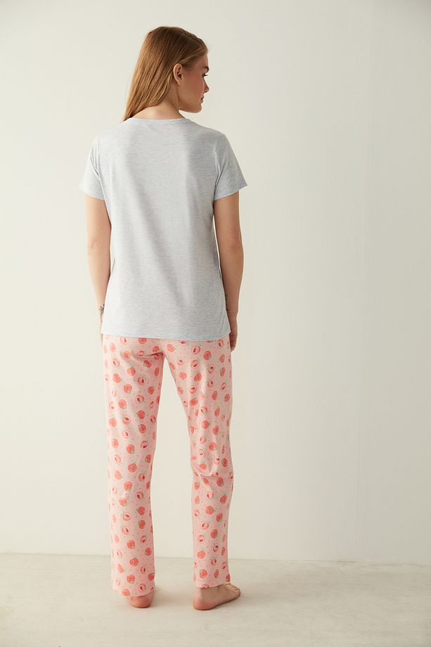 Peach Tişört Pantolon Pijama Takımı - 6
