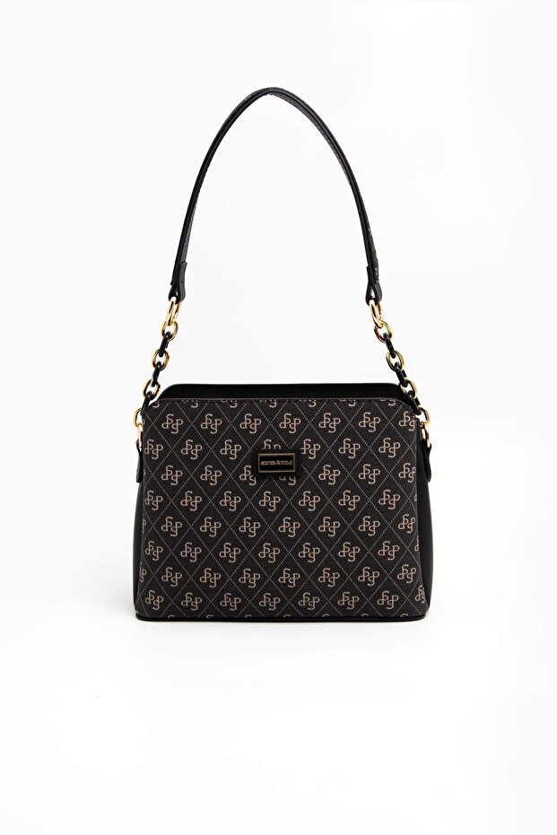 Smoked - Black Monogram Women's Shoulder Bag Sp937