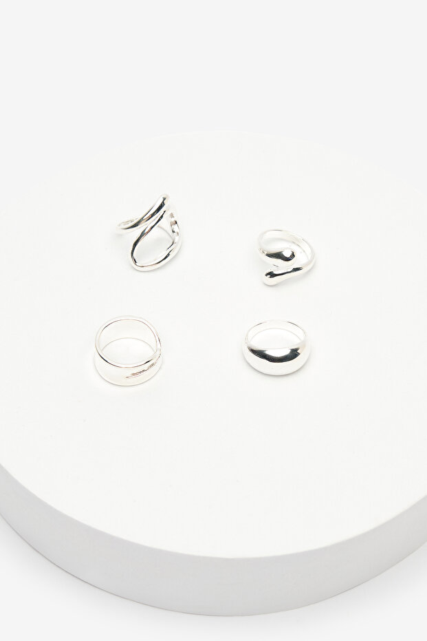 Cool Silver Color Ring Set - 2