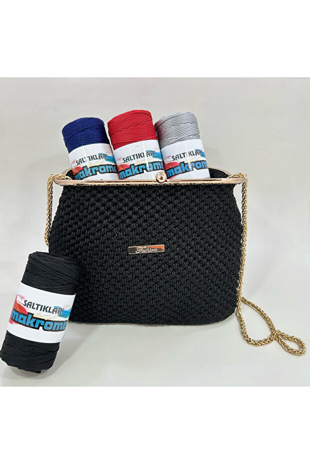 حبل بوليستر مكرامية حمراء - 3 مم، 100 جرام - 2