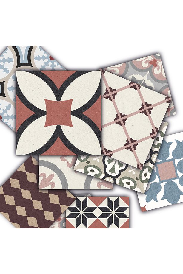 Kendinden Yapışkanlı Patchwork Desenli Pvc Karo 10x10 Cm 20'li Paket - 1
