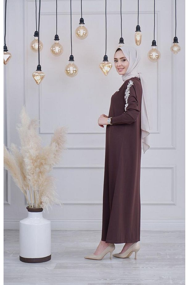 İNVEE Triko Elbise 6848S Kahve - 2