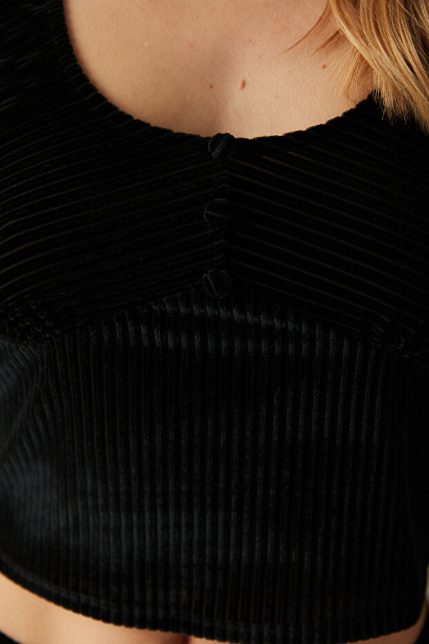 Siyah Kadife Atlet - 3