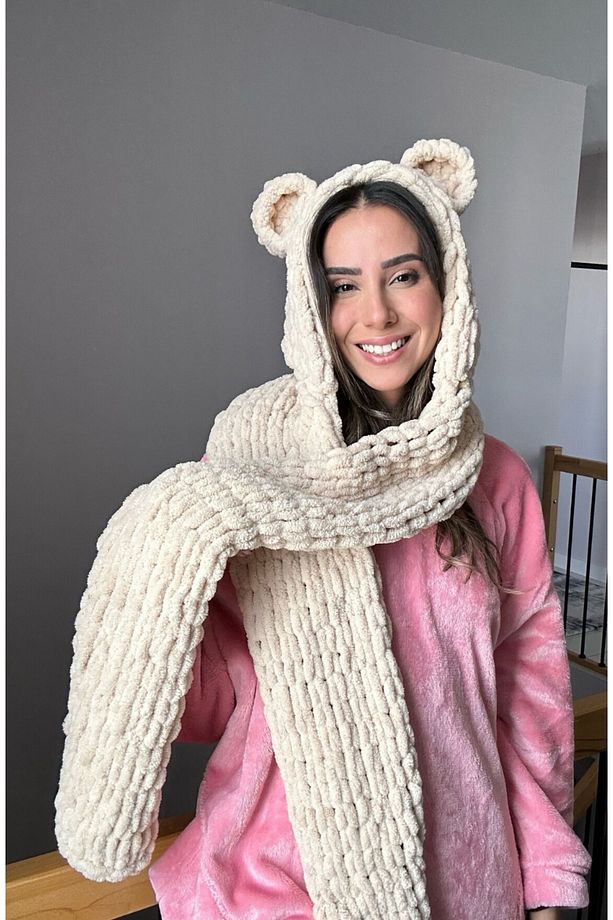 Kar Maskesi Şapka, atkı Puffy Bere Kayak&snowboard Balaclava - 3