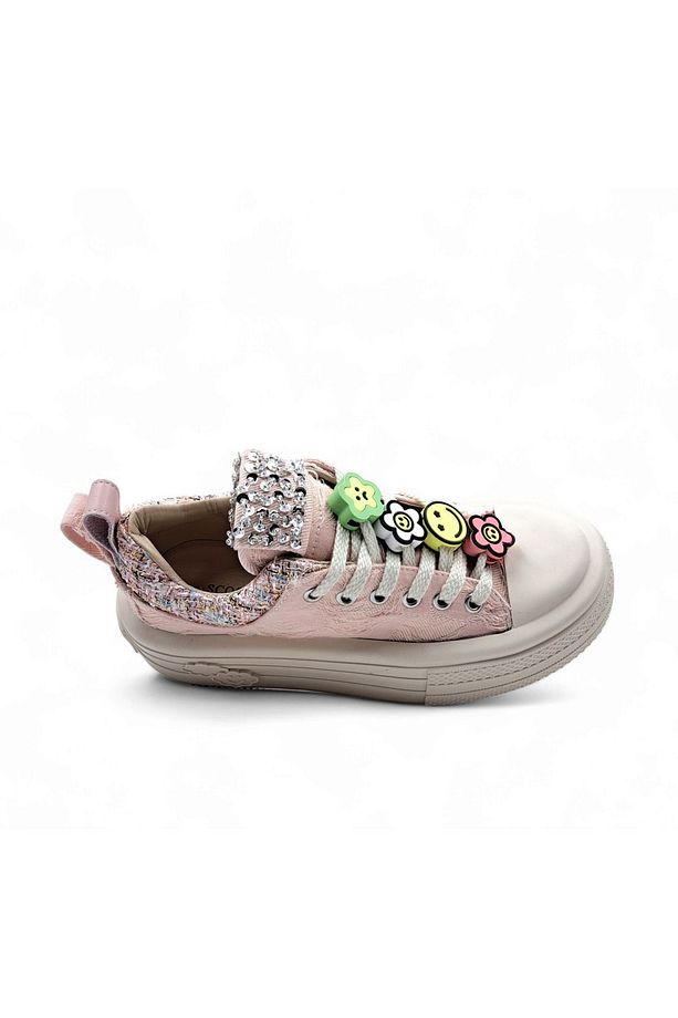 Foershadow Yüksek Tabanlı Emoji Ve Taş Detaylı Pembe Sneaker Spor Ayakkabı - 4