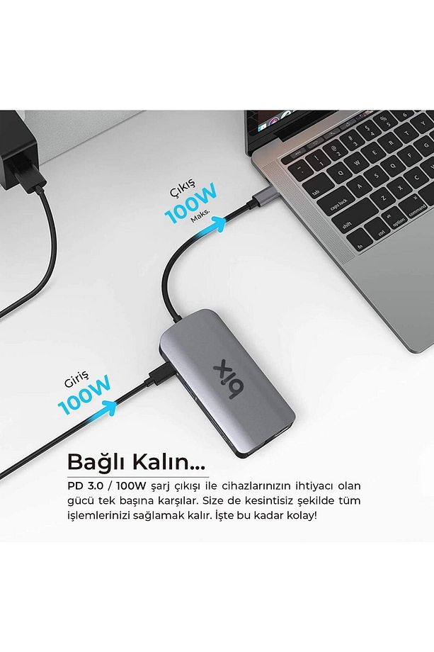 Bx17hb Type-c To Gigabit Ethernet Hdmı Pd Usb 3.2 Micro Sd/sd Vga Çoklayıcı Adaptör - 4