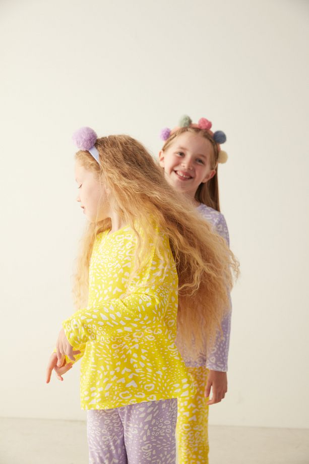 Lila-sarı Leoparlı 2li Pijama Takımı - 2