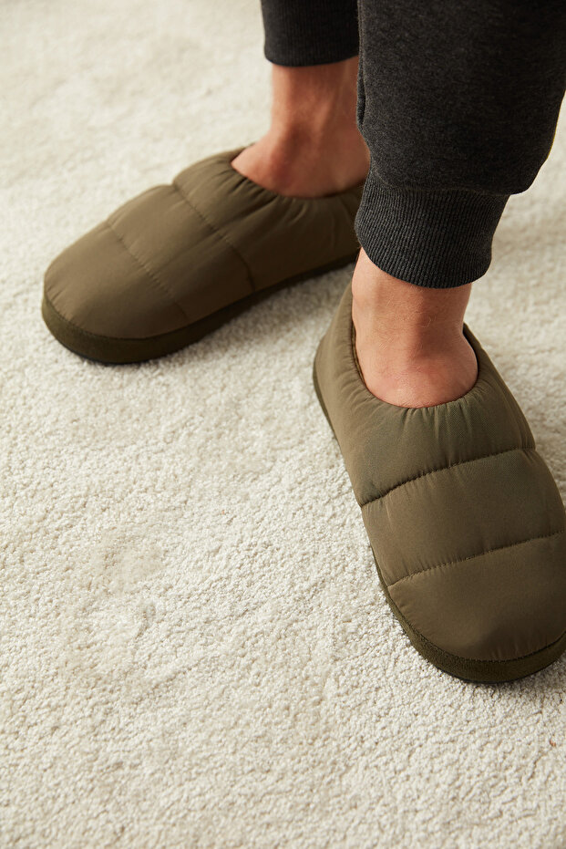 Erkek Puffy Yeşil Ev Bot - 1